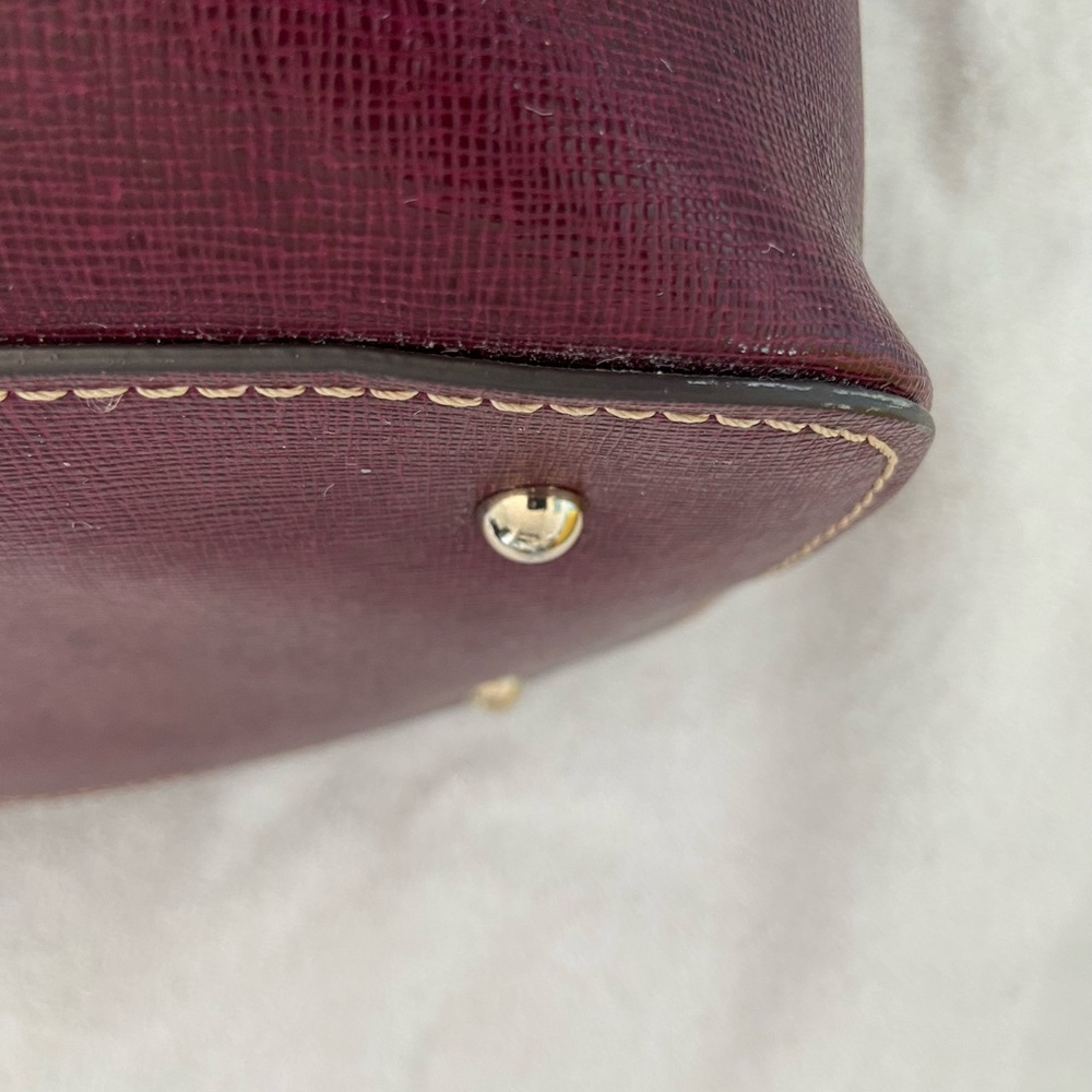 Dooney & Bourke Saffiano Burgundy Satchel Crossbody Large Barlow - Picture 8 of 10
